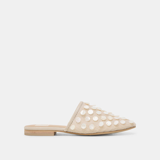 Rova Bead Ivory Disc Mesh Flats | Dolce Vita