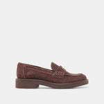 Tiggy Mahogany Suede Loafers | Dolce Vita