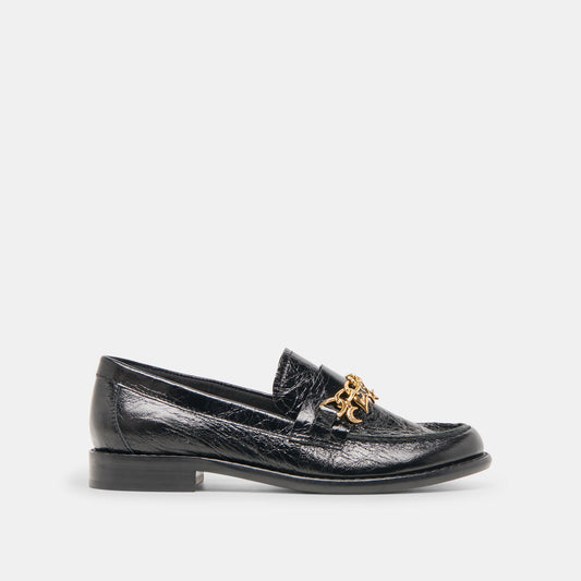 Waylen Midnight Crinkle Patent Loafers | Dolce Vita