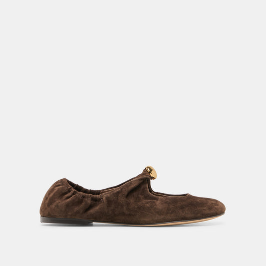 Cornel Dk Brown Suede Flats | Dolce Vita