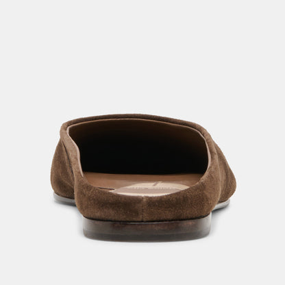 EILA FLATS DK BROWN SUEDE