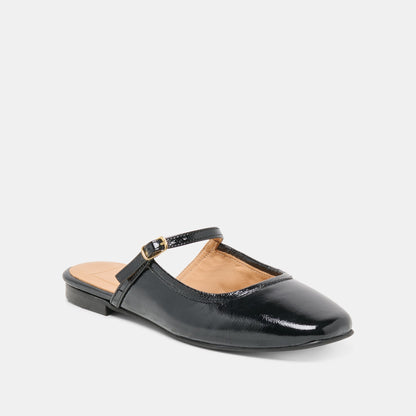 ELIO FLATS BLACK LEATHER