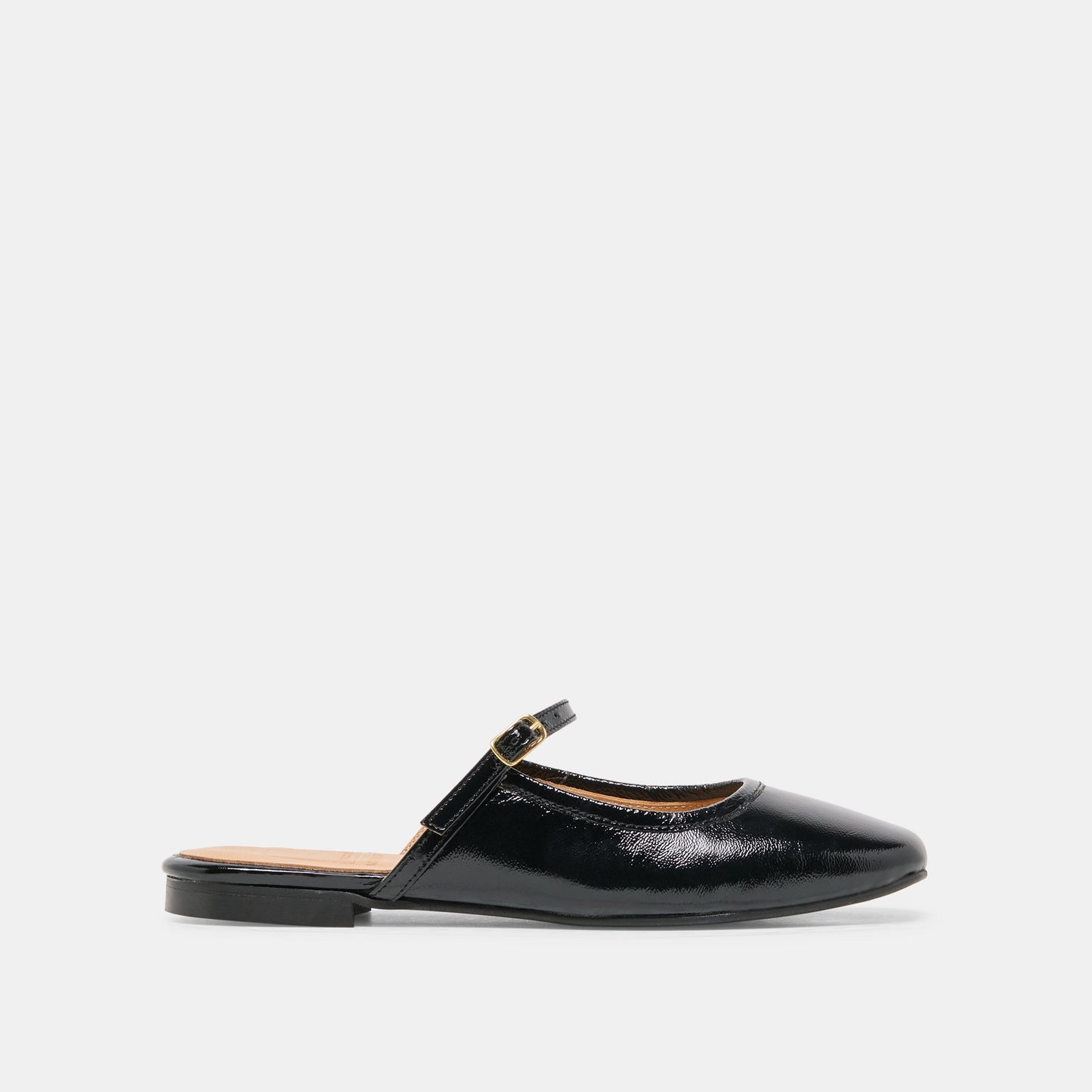 ELIO Black Leather Slip-On Mary-Jane Flats | Dolce Vita