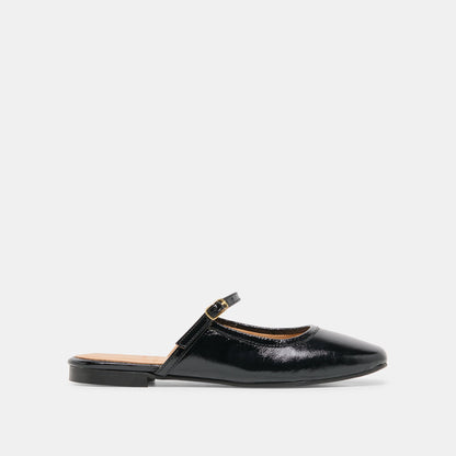 ELIO Black Leather Slip-On Mary-Jane Flats | Dolce Vita