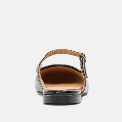 ELIO FLATS BLACK LEATHER