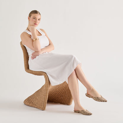 ELM FLATS BEIGE ZEBRA RAFFIA