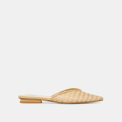 Elm Natural Cross Hatch Raffia Flats | Dolce Vita