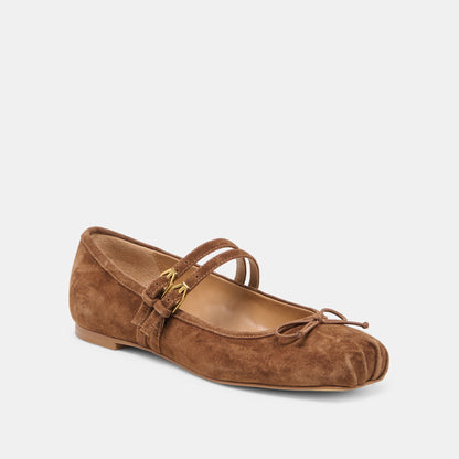 GIBSEN BALLET FLATS COCOA SUEDE
