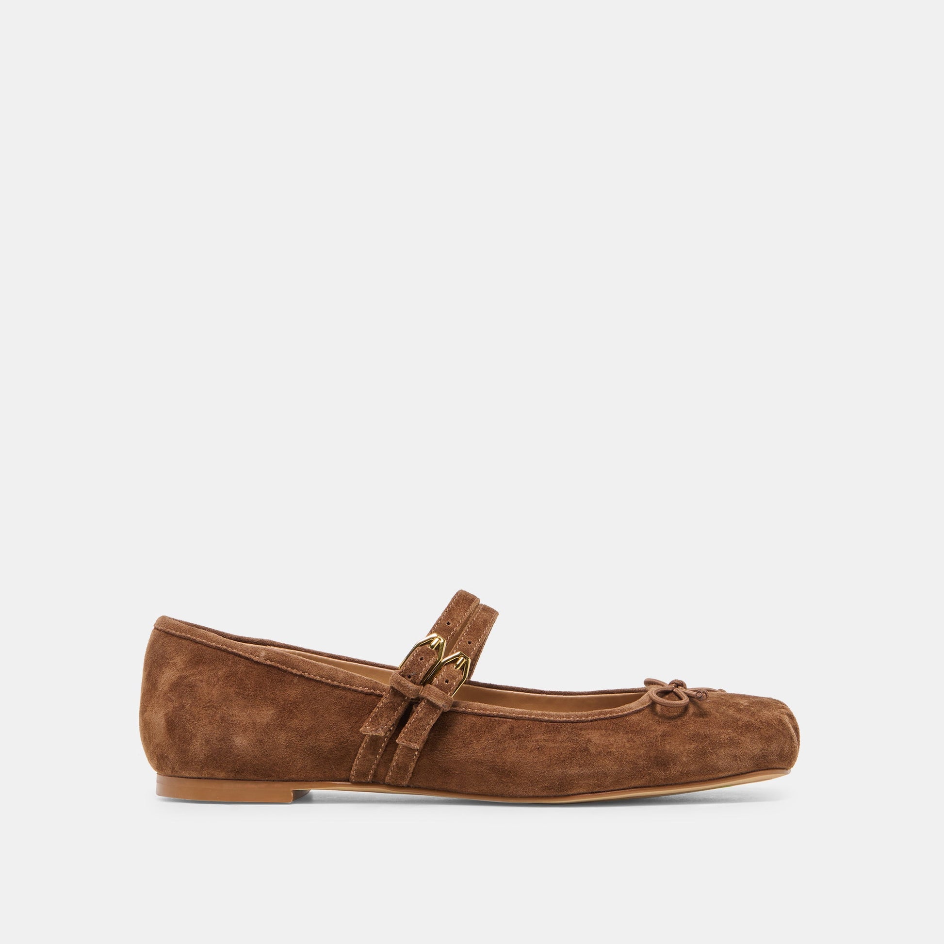GIBSEN Cocoa Suede Mary-Jane Ballet Flats | Dolce Vita