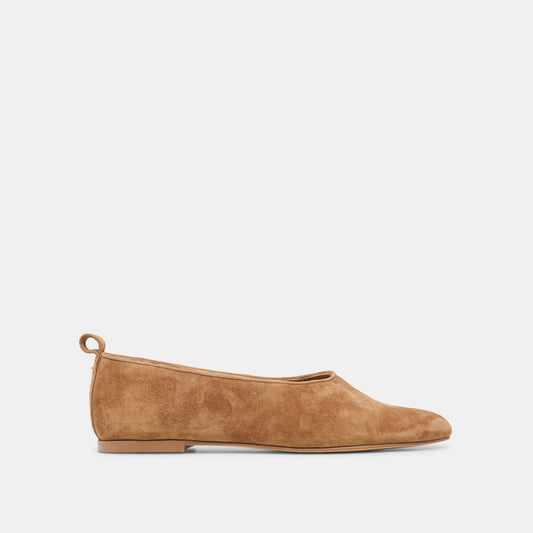 KORY Lt Brown Suede Ballet Flats | Dolce Vita
