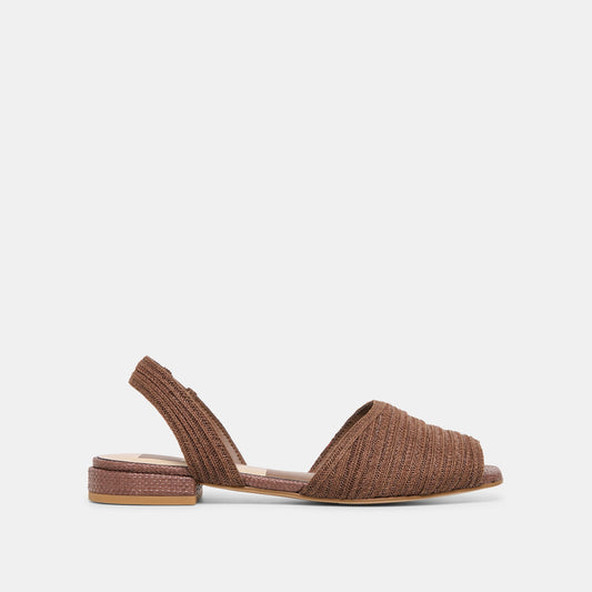 MARZY Cocoa Raffia Slingback Peep-Toe Sandals | Dolce Vita