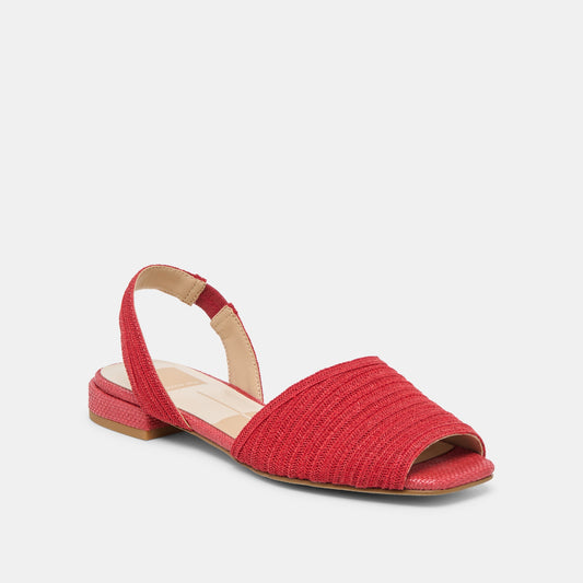 MARZY SANDALS RED RAFFIA