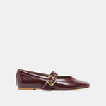MIKEL Plum Leather Mary-Jane Ballet Flats | Dolce Vita