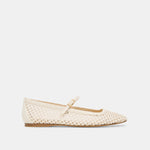 REYES White Woven Raffia Mary-Jane Ballet Flats | Dolce Vita