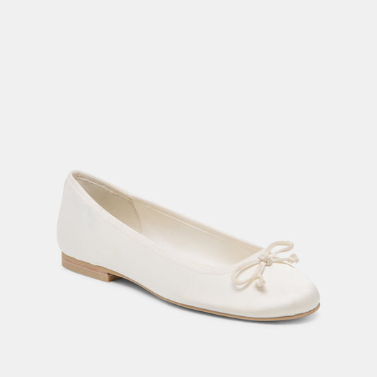 RITLA BALLET FLATS WHITE SATIN