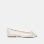 RITLA White Satin Closed-Toe Ballet Flats | Dolce Vita