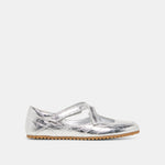 YONO Silver Distressed Leather Ballet Sneaker Flats | Dolce Vita