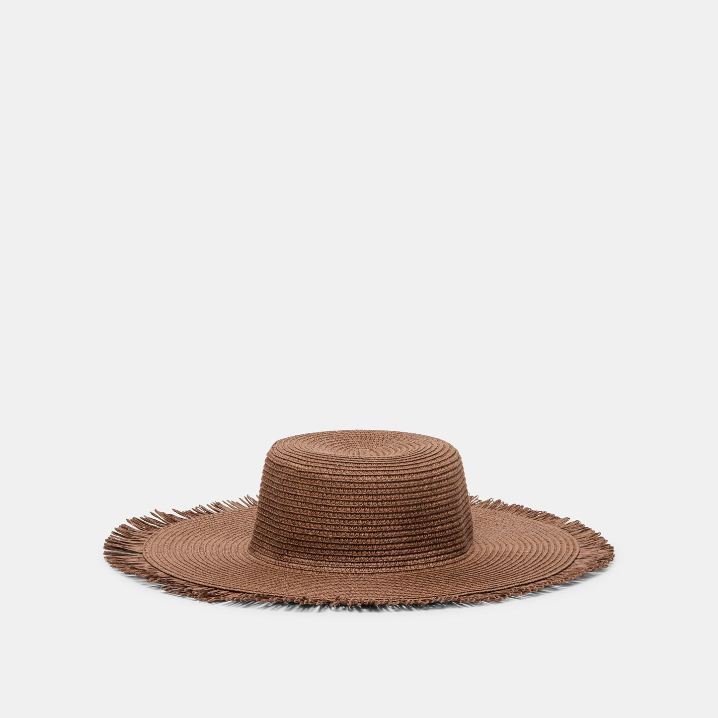 Floppy Dark Brown Sunhat with Ribbon and Frayed Edge | Dolce Vita