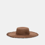 Floppy Dark Brown Sunhat with Ribbon and Frayed Edge | Dolce Vita