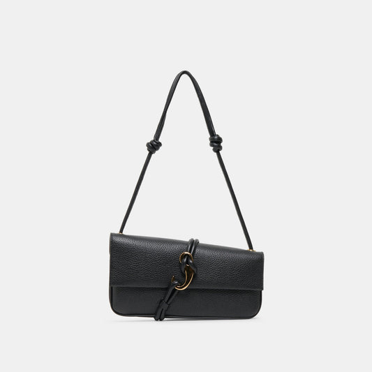 ALICE Black Leather Shoulder Bag | Dolce Vita