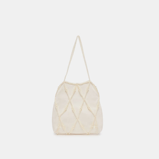 Serilda Ivory Satin Handbag | Dolce Vita