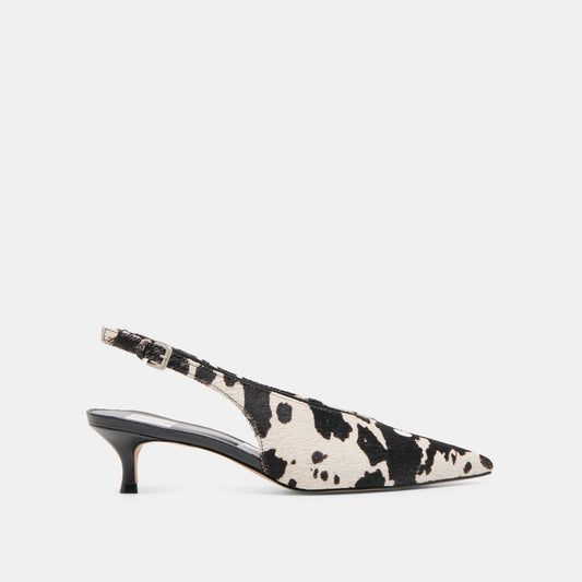 Alenna Black White Taurus Calf Hair Heels | Dolce Vita
