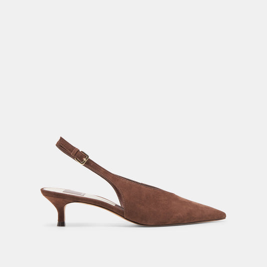 Alenna Dk Brown Suede Heels | Dolce Vita