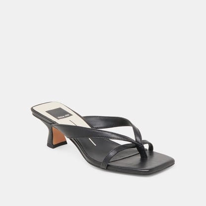 BREVEL WIDE HEELS ONYX LEATHER
