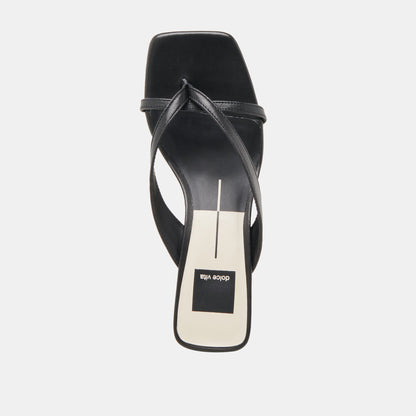 BREVEL WIDE HEELS ONYX LEATHER