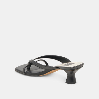 BREVEL WIDE HEELS ONYX LEATHER