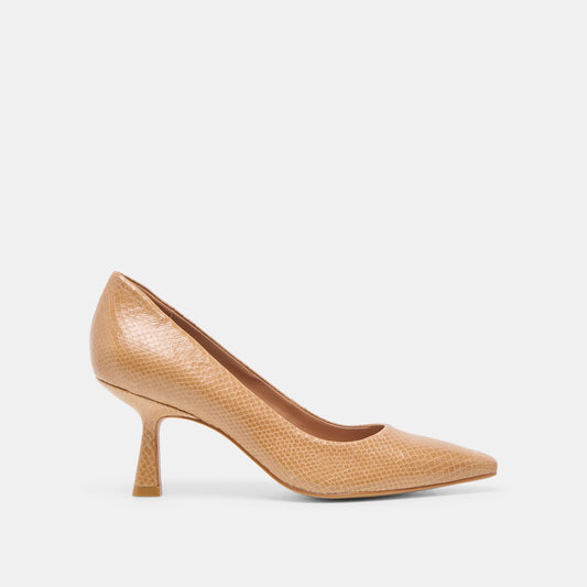 Briona Whiskey Embossed Leather Heels | Dolce Vita