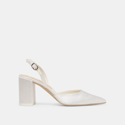 Carel True White Satin High Heels | Dolce Vita