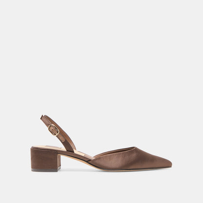 Carel Dk Brown Satin Heels | Dolce Vita
