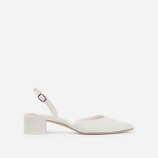 Carel Off White Satin Heels | Dolce Vita
