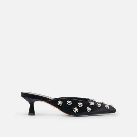 Clara Nero Velvet Heels | Dolce Vita