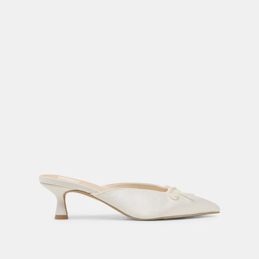 Cleo Off White Satin Heels | Dolce Vita
