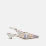 Dafney White Multi Woven Leather Heels | Dolce Vita