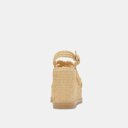 DEXLER WEDGES LT NATURAL WOVEN RAFFIA