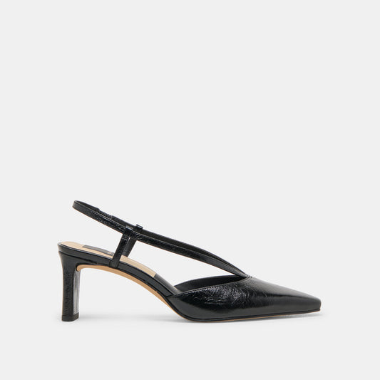 Ginay Black Leather Heels | Dolce Vita