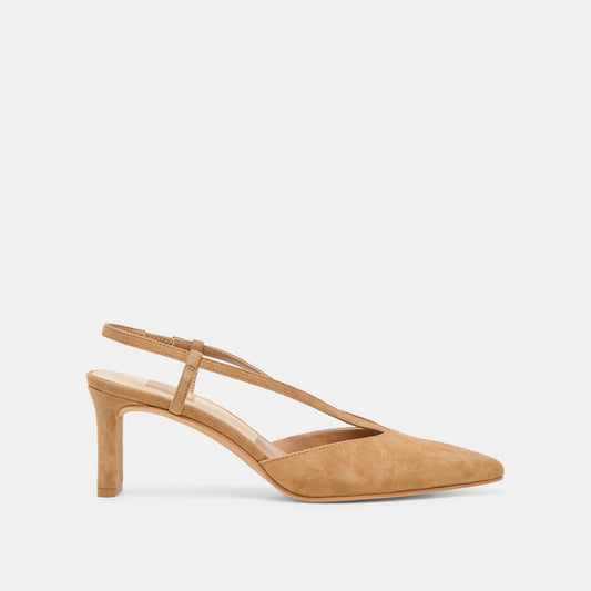 Ginay Lt Brown Suede Heels | Dolce Vita