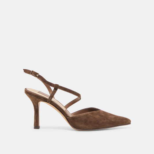 Kamra Dk Brown Suede Heels | Dolce Vita
