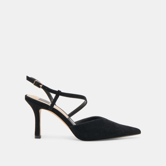 Kamra Onyx Suede Heels | Dolce Vita