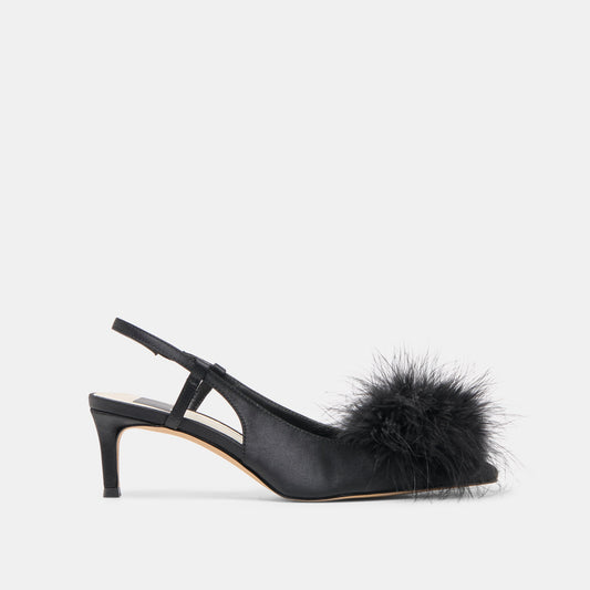 Kamy Onyx Satin Heels | Dolce Vita