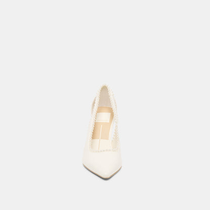 KELSON PEARL HEELS TRUE WHITE LEATHER