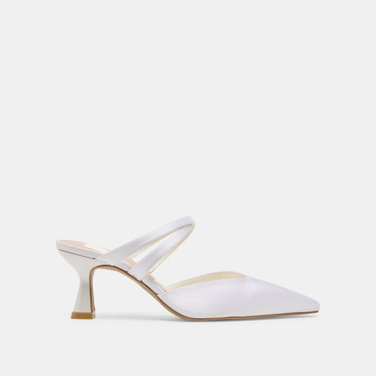 Linore True White Satin Heels | Dolce Vita
