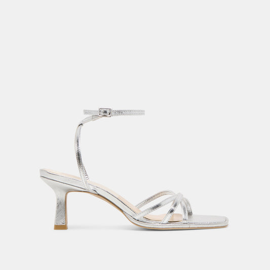 Manji Silver Metallic Leather Heels | Dolce Vita
