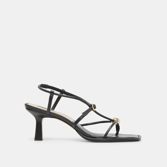 Mylee Black Leather Heels | Dolce Vita