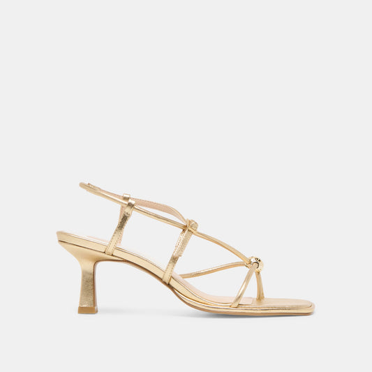 Mylee Gold Distressed Leather Heels | Dolce Vita