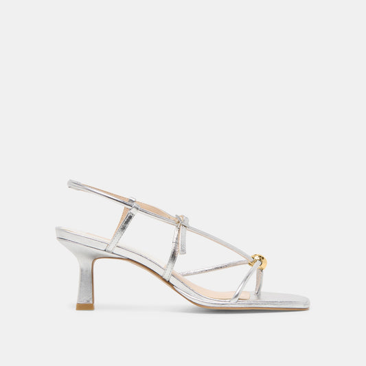 Mylee Silver Distressed Leather Heels | Dolce Vita