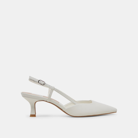 Odela White Leather Heels | Dolce Vita